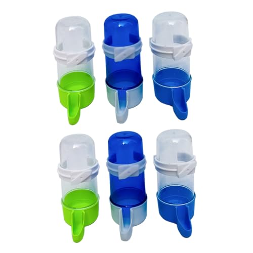 EXHUMKY Automatischer Wasserspender Für Papageien 6er-Set Trinkbrunnen Aus Kunststoff Für Ziervögel Sicher Kein Auslaufen Zufällige Farbe von EXHUMKY