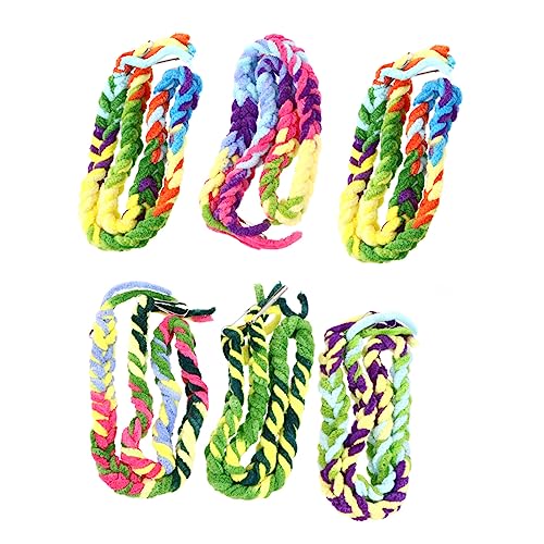 EXHUMKY 6pcs Papagei Schaukel Spielzeug Vogel Klettern Spielzeug Bunte Seil Für Nymphensittich Conure Sittich Zufällige Farbe von EXHUMKY