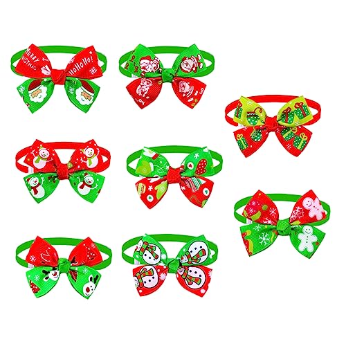 EXHUMKY Weihnachten Haustier Party 8pcs Hund Katze Fliegen Weihnachten Thema Festliche Pet Schmuck von EXHUMKY