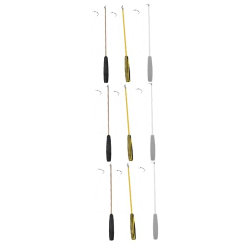 EXHUMKY 9 STK Katzen-Teaser Katze necken Stange Katzenspielzeug interaktives katzenspielzeug Interactive cat Toy cat Toys zum Necken für Hauskatzen Katzen jagen von EXHUMKY