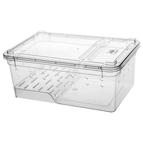 EXHUMKY Amphibien -Haustier -Fütterungsbox Tank Aquarium Zubehör Wasser- Dekorationen für Schildkrötenpanzer Becken und Aquarien für Wasserschildkröten Plastik Transparent von EXHUMKY