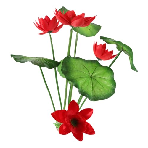 EXHUMKY Künstliche Aquarium Pflanzen Lotusblumen Für Fischbecken Pflegeleichte Dekoration Bunte Unterwasserlandschaft Teiliges Für Kreative Aquariengestaltung von EXHUMKY