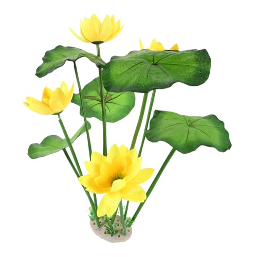 EXHUMKY Künstliche Lotusblumen Für Aquarien Dekoration Für Fischbecken Einfache Pflege Und Langlebig Für Aquarienlandschaften von EXHUMKY