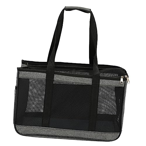 EXHUMKY Atmungsaktive Katzentasche für Reisen Tragbare Transportbox für Katzen Faltbare Haustiertasche mit Schultergurt für Outdoor Aktivitäten und Kratzfest von EXHUMKY