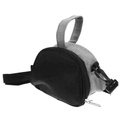 EXHUMKY Atmungsaktives Umhängetasche Haustiertragerucksack Hamster -Rucksack Eidechsenträger Reisetasche für Reptilien Reisekäfig für Ratten Tierträgertasche Oxford-Stoff Dunkelgrau von EXHUMKY