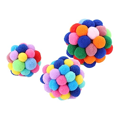 EXHUMKY Bunte Katzen Bälle mit Glocke Interaktive Kunststoff Ballspielzeuge für Katzen Zufällige Farbe Stunden Spaß und Training Zufällige Farbe Zufällige Farbe von EXHUMKY