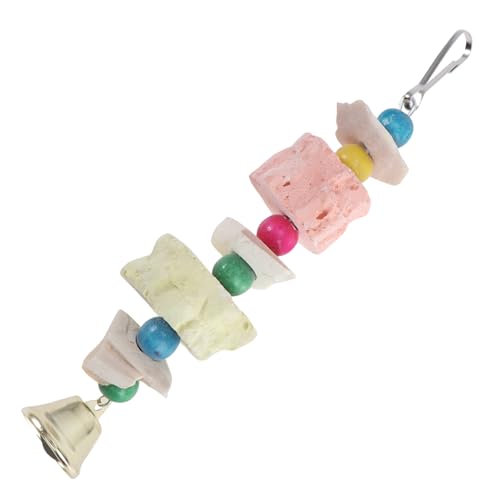 EXHUMKY Papageien Kauspielzeug Sepiaschale Mit Glocke Mineralstein Spielzeug Für Vögel Bissspielzeug Hängendes Spielzeug Für Wellensittiche Und Nymphensittiche Geeignet Für Haustiere von EXHUMKY