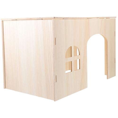 EXHUMKY Eichhörnchen -Nistspielzeug Tierhaus Hamster Meerschweinchen -Versteck Meerschweinchen Zeug verstecken kleines haustierversteck Chinchilla Hut Chinchilla-Versteck hölzern von EXHUMKY