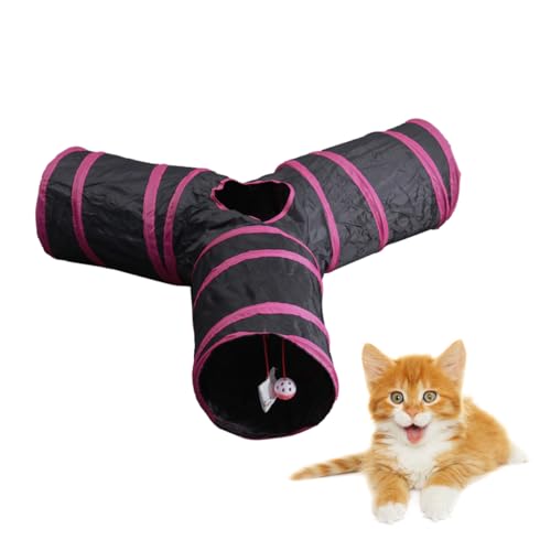 EXHUMKY Faltbarer Katzentunnel Raschelspielzeug für Katzen Meerschweinchen und Kaninchen Kompakt Tragetasche Rosa und Schwarz EXHUMKY Faltbarer Katzentunnel Raschelspielzeug für Katzen Meerschweinchen und Kaninchen Kompakt Tragetasche Rosa und Schwarz von EXHUMKY