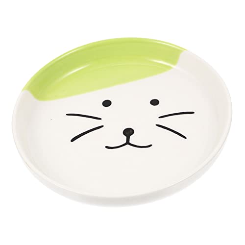 EXHUMKY Flacher Keramik Katzennapf Ergonomisches Design für Angenehmes Fressen Waschbar und Wiederverwendbar für Katzen und Kleine Haustiere von EXHUMKY