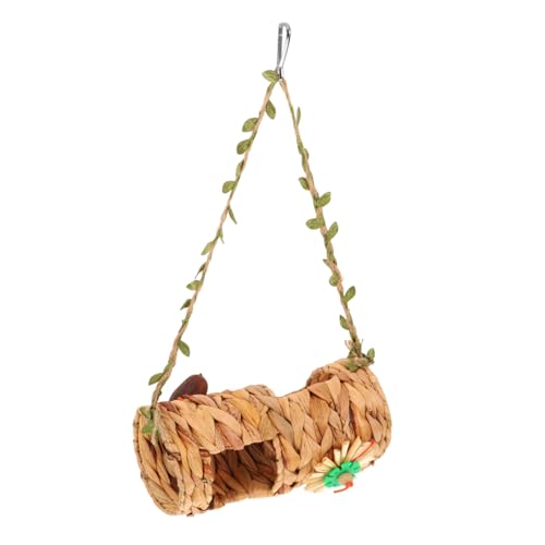 EXHUMKY Hängemattenspielzeug Papagei Bett Haustier Kleintierversteck Nickerchen Röhren hängend kleines Tierspielzeug Hängematte zum Aufhängen von Vögeln Hängematte für Hamster hölzern von EXHUMKY