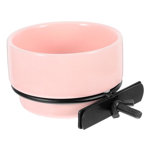 EXHUMKY Hängender Abnehmbarer Keramikvogel-futternapf Für Käfige Futter Wasserschale in Rosa Für Papageien Und Andere Vögel Im Innen Außenbereich von EXHUMKY