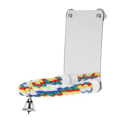 EXHUMKY Hängendes Kauspielzeug für Papageien Sittiche und Nymphensittiche Strapazierfähiges Design Multifunktional für Kau und Spiegelvergnügen von EXHUMKY