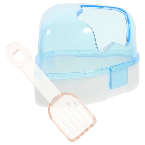 EXHUMKY Hamster Badewanne aus Kunststoff Rutschfester Boden Multifunktionale Toiletten Badewanne für Kleine Haustiere Fünfzackiger Stern Blau für Hamster Chinchillas von EXHUMKY