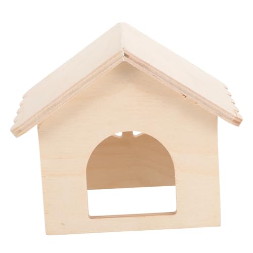 EXHUMKY Hamster Holzversteck Mehrkammern für Hamsterkäfige Sicheres Spielhaus aus Holz für Chinchillas und Rennmäuse Sorgt für Dunkle Schlafumgebung und Spielspaß von EXHUMKY