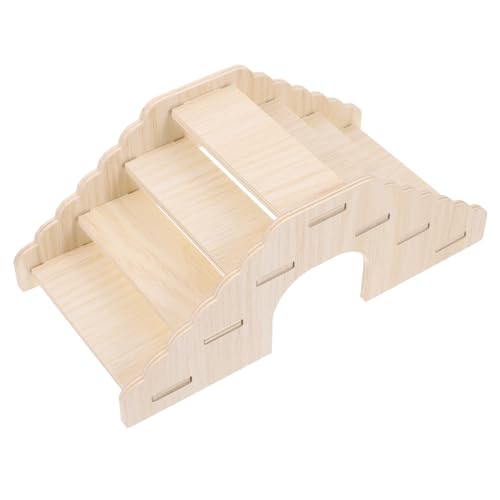 EXHUMKY Hamster-Kletterleiter klein Käfighamster für Hamsterröhren und Tunnel Hamsterbrücke treppenkarre Leiter zum Verstecken von Hamstern aus Holz Hamsterleiter hölzern von EXHUMKY