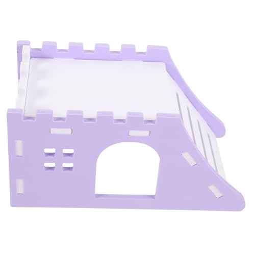 EXHUMKY Hamster- Versteck klein Hamsterhaus winzig Hamsterspielzeug Haustierkäfig-Hängematte Hamsterleiter Hamster-Aktivitätsspielzeug Hamster Fass Habitat PVC Violett von EXHUMKY