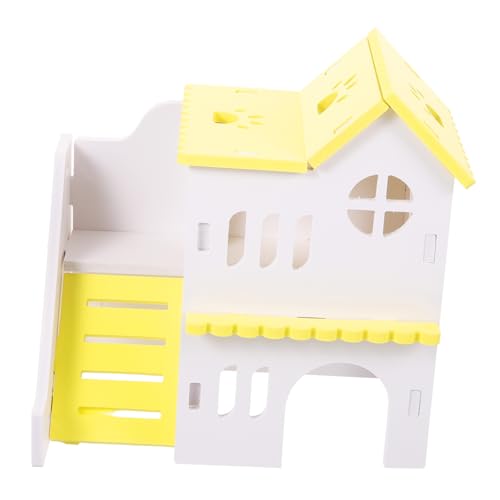EXHUMKY Hamsterbett Häuser Hamsterkäfig Hamsterspielzeug Haustier Kleintierversteck Plüsch Hamster-hängemattenhaus Kleines Chinchilla Hamster -spielstall Drinnen Nest Mini Gelb PVC von EXHUMKY