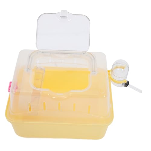 EXHUMKY Tragbarer Hamsterkäfig Aus Kunststoff Mit Wasserflasche Kleintier Transportbox Für Hamster Und Kleine Haustiere Für Ausflüge Wanderungen Und Reisen Gelb EXHUMKY Tragbarer Hamsterkäfig Aus Kunststoff Mit Wasserflasche Kleintier Transportbox Für Hamster Und Kleine Haustiere Für Ausflüge Wanderungen Und Reisen Gelb von EXHUMKY