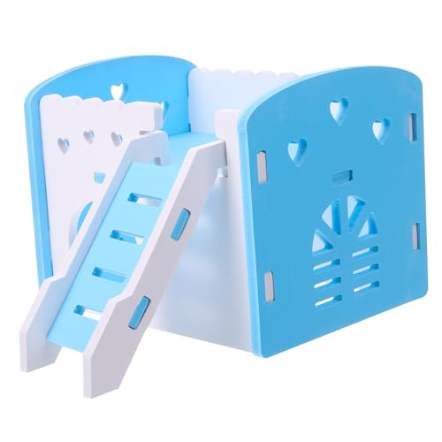 EXHUMKY Haustier Sport Crawler Hamsterkäfig Nest drinnen Stall Vlies kleines Haustierversteck Kleiner Tierkäfig Hamsterhütte Hamster verbirgt Sich Hamsterhaus PVC Himmelblau von EXHUMKY