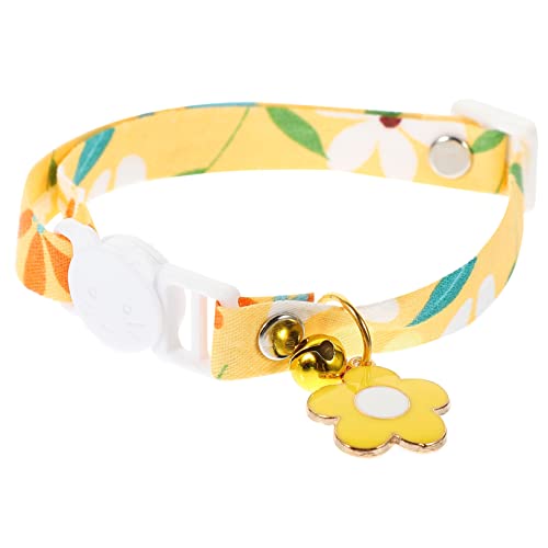 EXHUMKY Helle Gelbe Katzenhalsband mit Glocke Verstellbares Stilvolles Katzenhalsband für Haustiere Geeignet für Festivals Geburtstage und Besondere Anlässe EXHUMKY Helle Gelbe Katzenhalsband mit Glocke Verstellbares Stilvolles Katzenhalsband für Haustiere Geeignet für Festivals Geburtstage und Besondere Anlässe von EXHUMKY