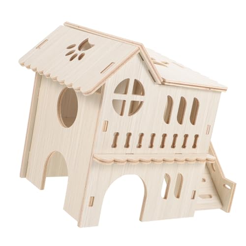 EXHUMKY Hölzerne Villa - drinnen Tiere erzogen Versteck Treppe hamsterkäfig Unterschlupf für Hamster Mehrkammer-Hamsterhaus Hamster Gehege Hamsterhütte Klettergerüst für Hamster EXHUMKY Hölzerne Villa - drinnen Tiere erzogen Versteck Treppe hamsterkäfig Unterschlupf für Hamster Mehrkammer-Hamsterhaus Hamster Gehege Hamsterhütte Klettergerüst für Hamster von EXHUMKY