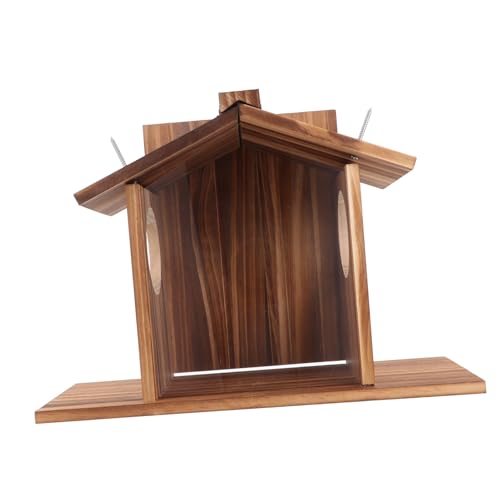 EXHUMKY Holz Eichhörnchen Futterhaus Eichhörnchen Futterbox Garten Hänge Hamster Futterspender Für Draußen Futterbehälter Langlebiger Aufbewahrungsbehälter Für Futtersorten Und Nüsse von EXHUMKY