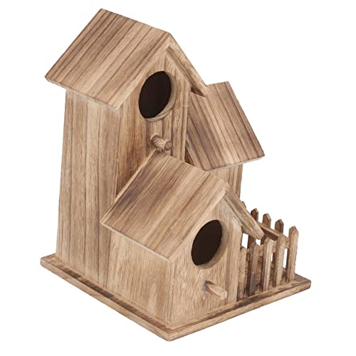 EXHUMKY Holz Vogelhaus Nistplatz für Wellensittiche Kreatives Nistnest für Kleine Vögel DIY Dekoration Geeignet für Natürliche Brutpflege und Nestverhalten von EXHUMKY