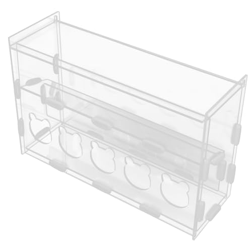 EXHUMKY Hühnerfutter Futternapf Für Tauben Wachteltrinker Huhn Trog Hähnchen Futternapf Futterspender Für Papageien Wasserhalter Für Haustiere Wasserspender Für Hühner Transparent Acryl von EXHUMKY