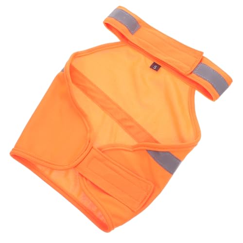 EXHUMKY Hundereflektierende Sicherheitsweste Atmungsaktive Hochsichtbare Hundekleidung für Laufen Wandern Fluoreszierendes Orange S von EXHUMKY
