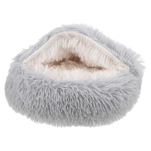EXHUMKY Gemütliches Katzenhöhlenbett Mit Kapuze Katzenbett Für Den Innenbereich Plüsch Und Flauschiges Kätzchenfutter Pp-Baumwolle Bequem EXHUMKY Gemütliches Katzenhöhlenbett Mit Kapuze Katzenbett Für Den Innenbereich Plüsch Und Flauschiges Kätzchenfutter Pp-Baumwolle Bequem von EXHUMKY