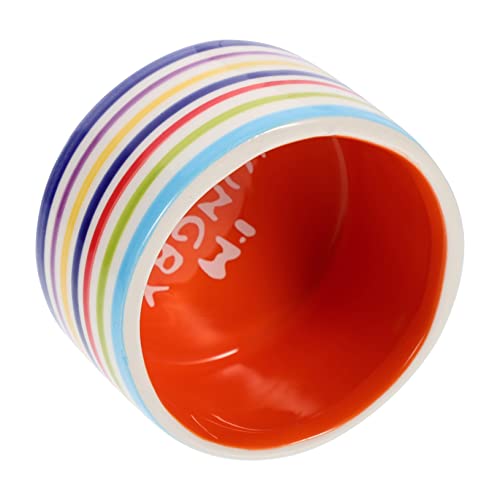 EXHUMKY Keramischer Futternapf für Kleine Haustiere für Hamster Meerschweinchen Ratten und rutschfeste Fütterungsschale Fröhlichem Design von EXHUMKY