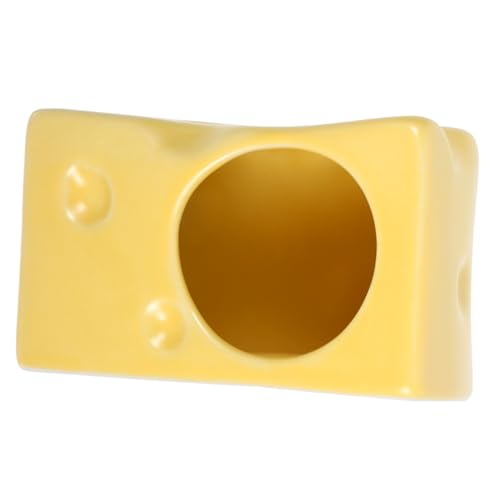 EXHUMKY Keramisches Hamster Hideout Käseform Kühlendes Nest für Zwerghamster Schlafhaus und Rückzugsort für Kleine Haustiere EXHUMKY Keramisches Hamster Hideout Käseform Kühlendes Nest für Zwerghamster Schlafhaus und Rückzugsort für Kleine Haustiere von EXHUMKY