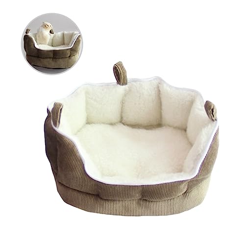 EXHUMKY Kleintier Schlafsack Sofa für Meerschweinchen Kaninchen Hamster Ratten Gemütliches Bett mit Reißverschluss für und Entspannung Kaffeefarbe von EXHUMKY