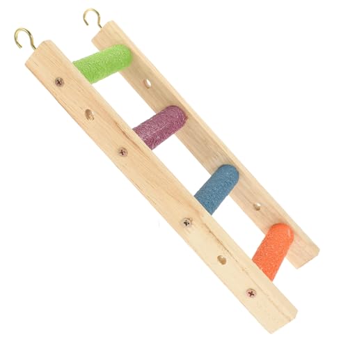EXHUMKY Kletterleiter Für Papageien Papageienleiter Hamster Kletterleiter Für Haustiere Ausbildung Leitern Leiterspielzeug Für Chinchilla Papagei Kauen Vogel Kletterleiter Nagt Hölzern von EXHUMKY