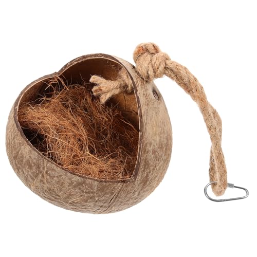 EXHUMKY Kokosnuss Vogel Nest Hängematte für Papageien und Wellensittiche Natürliche Schlafgelegenheit aus Kokosnussschale Sicheres Vogelzubehör für Käfige und Spielplätze für Kleine EXHUMKY Kokosnuss Vogel Nest Hängematte für Papageien und Wellensittiche Natürliche Schlafgelegenheit aus Kokosnussschale Sicheres Vogelzubehör für Käfige und Spielplätze für Kleine von EXHUMKY