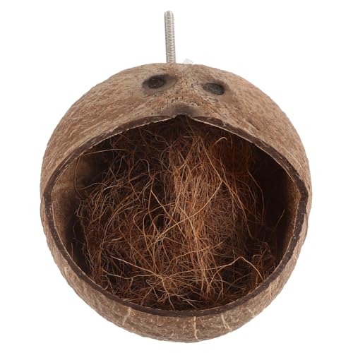 EXHUMKY Kokosnussschalen Vogelhaus für Papageien Nistmaterial aus Natürlicher Kokosnussschale für Wellensittiche und Andere Vögel Dekorativ und Langlebig von EXHUMKY
