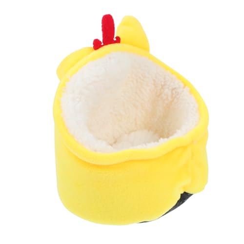 EXHUMKY Kuscheliges Hamster Nest aus Plüsch Warmes Schlafhaus für Kleine Haustiere für Hamster Frettchen und Gemütliche Rückzugsmöglichkeit Gelb von EXHUMKY