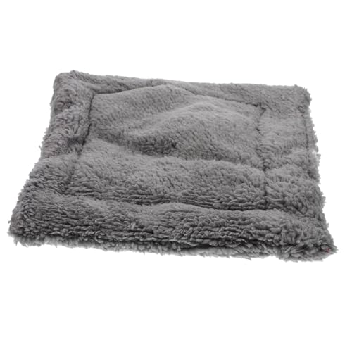 EXHUMKY Lammfarn warme Nestmatte Unterlage Hamsterkäfig Haustiere Bett gemütlich Bettwäsche Aber Igel Schlafbett kleines Tierbett kleines Haustier tragbares Nest Frettchen Bett Sherpa Grau von EXHUMKY
