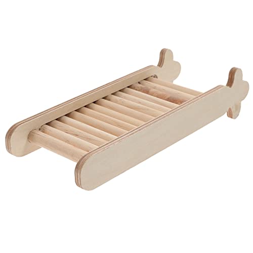 EXHUMKY Leiter Holzhalterung Klettergerüst für Meerschweinchen Nagetier Mini Ausbildung klein Hamster Holzleiter Hamster-Aktivitätsspielzeug für Haustiere Käfigzubehör hölzern von EXHUMKY