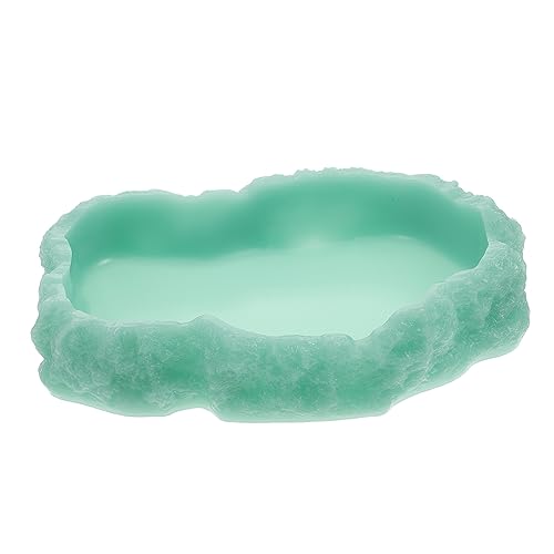 EXHUMKY Luminous Reptile Feeding Bowl aus Langlebigem Resin Praktische Wasserschale für Reptilien mit Stabiler Standfläche als Futterspender für Schildkröten Geckos und Eidechsen von EXHUMKY
