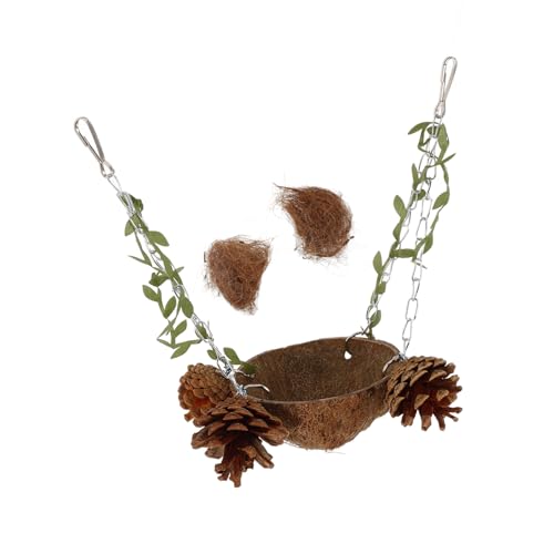 EXHUMKY Nest aus Kokosnussschalen hängender Vogelkäfig Fänger Meerschweinchenkäfig Hamsterkäfig papagei vogelkäfig zubehör schaukel dekorativer Vogelkäfig Brutvogelhaus Coffee EXHUMKY Nest aus Kokosnussschalen hängender Vogelkäfig Fänger Meerschweinchenkäfig Hamsterkäfig papagei vogelkäfig zubehör schaukel dekorativer Vogelkäfig Brutvogelhaus Coffee von EXHUMKY