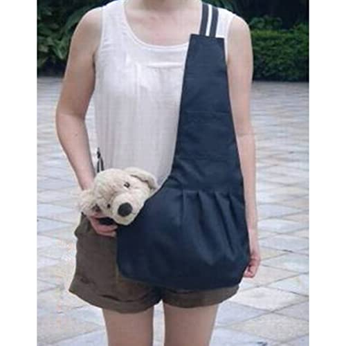 EXHUMKY Durable Oxford Cloth Sling Bag Für Haustiere Tragetasche Für Hunde Und Katzen Schwarz Mit Verstellbarem Schultergurt Und Sicherem Innenhaken Für Reisen von EXHUMKY
