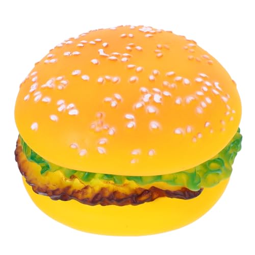 EXHUMKY Pet Quietschspielzeug Hamburger Kauspielzeug aus Strapazierfähigem Vinyl für Hunde Aller Interaktives mit Quietscher Fördert Aktives und Zahnpflege von EXHUMKY