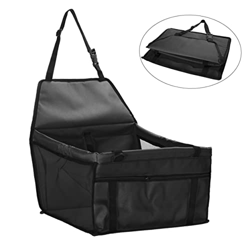 EXHUMKY Portable Hundetasche für Reisen Tragbare Haustier Transportbox mit Verstellbarem Gurt Schwarz für Reisen mit Ihrem Hund im Auto Sicher und Bequem von EXHUMKY