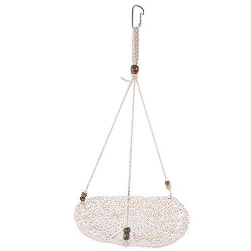 EXHUMKY Reptilien-hängematte Bartagame Hängematte Groß Haustier Reptilienhängele Drachen Schlafbett Kleintierhängematte Accessoires Für Bartagamen Hängend Baumwolle Beige von EXHUMKY
