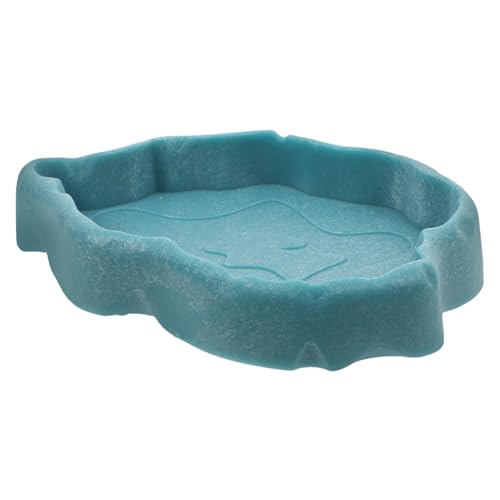EXHUMKY Gecko Wasserspender Reptilienfutter Tablett Schildkröte Wasserschale Haustier Getränk Harz Material Tablett von EXHUMKY