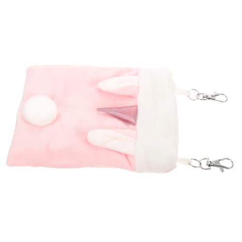 EXHUMKY Schlafsack Baumwollnest Versteck klein Haustierschlafbett Hamsterspielzeug Hamster warmes Nest Zuckergleiter Baumwollnest Zuckergleiter Hängematte Zuckergleiter Flanell Rosa von EXHUMKY