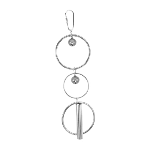 EXHUMKY Vogelglockenanhänger Aus Edelstahl Zum Aufhängen Glockenspielzeug Für Papageien Und Vögel Zur Ablenkung Und Beschäftigung Im Käfig Hängende Glocke Mit Schnallendesign Für Einfachen von EXHUMKY