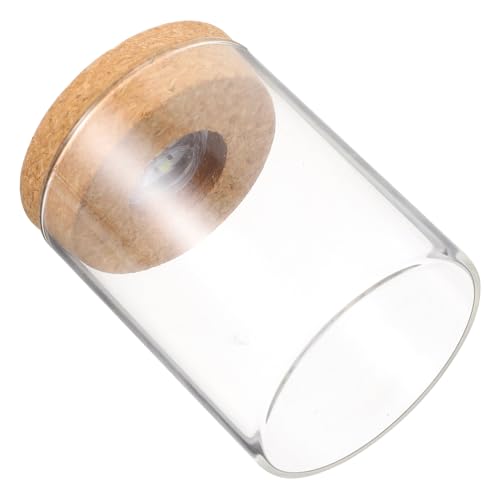 EXHUMKY Transparente Mini Landschaftsflasche aus Borosilikatglas mit LED Licht Zylinderförmiges Mikro Terrarium für Pflanzen Fische und Dekoration Holzdeckel für Wohn und Arbeitsräume EXHUMKY Transparente Mini Landschaftsflasche aus Borosilikatglas mit LED Licht Zylinderförmiges Mikro Terrarium für Pflanzen Fische und Dekoration Holzdeckel für Wohn und Arbeitsräume von EXHUMKY